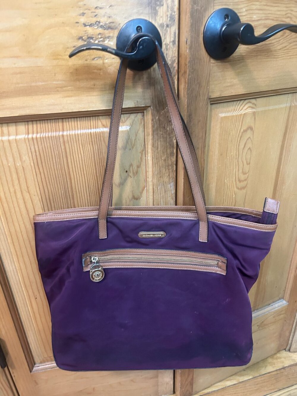 Michael Kors Purple Canvas Tote Handbag